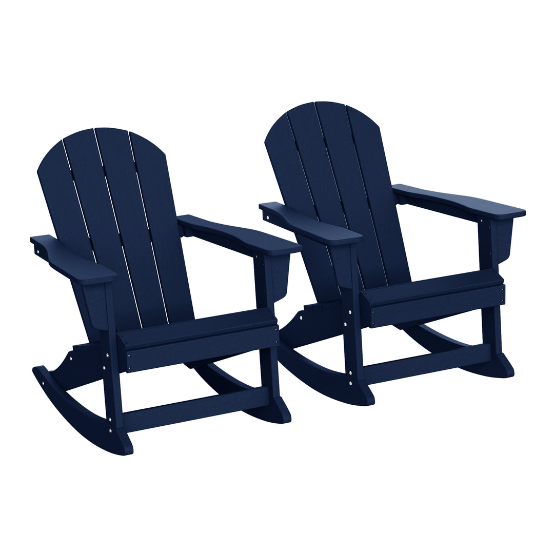 Malibu 2 piece set Outdoor / Patio Poly Adirondack rocking chairs ( 2 seater )
