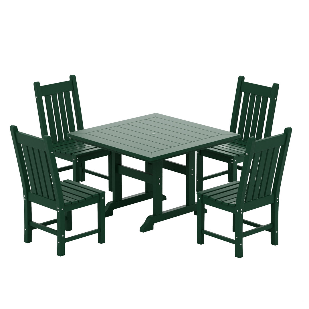 Malibu 5 Piece Outdoor Patio Dining Set Outdoor Square Table and Chair Set