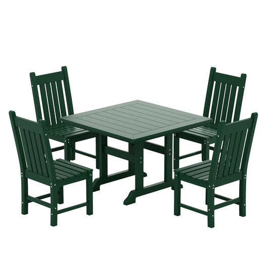 Malibu 5 Piece Outdoor Patio Dining Set Outdoor Square Table and Chair Set