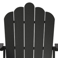 Highland Adirondack chair with cup holder in Black, curved back detail
