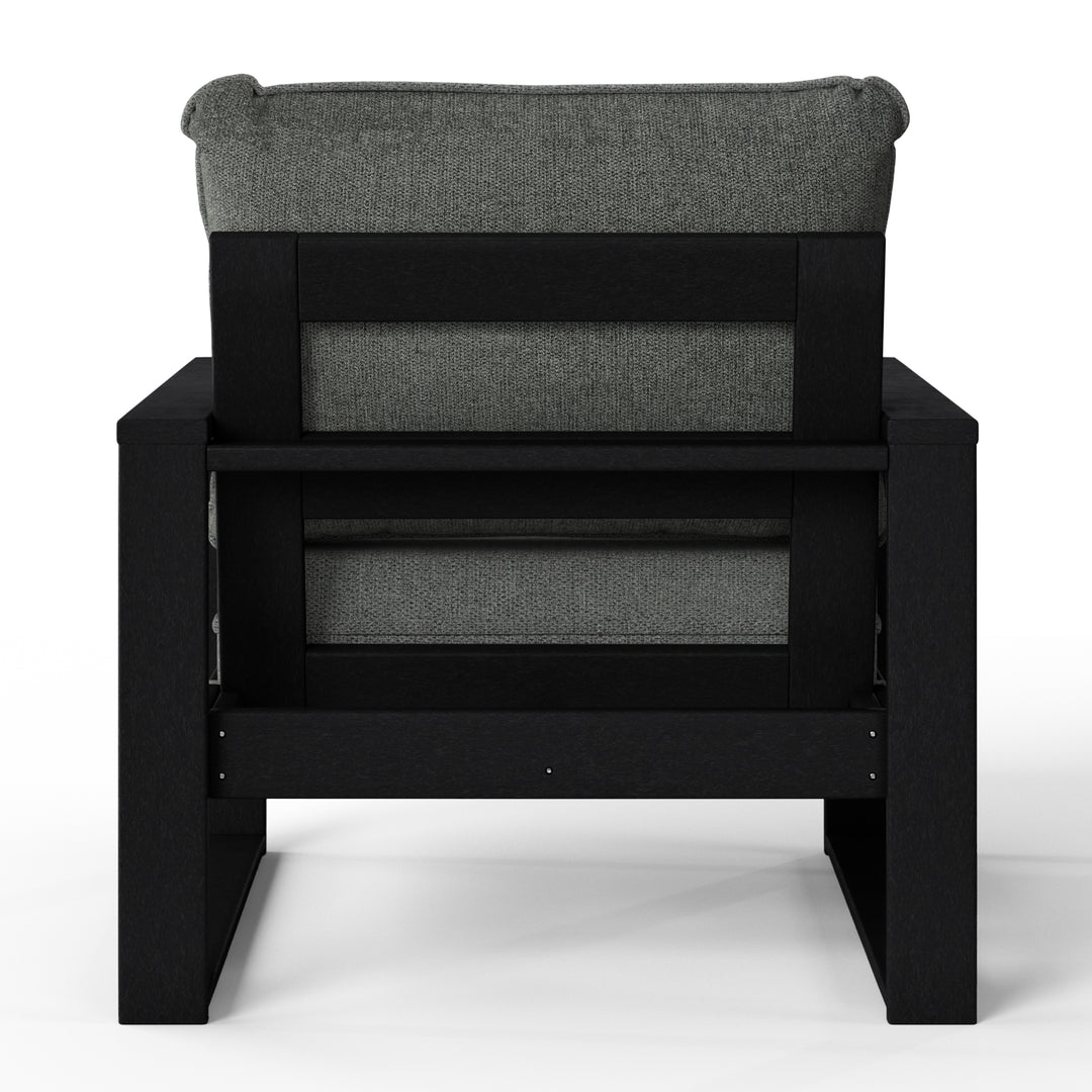 Outdoor Modern HDPE Patio Club Chair with Waterproof Deep Seat Cushions