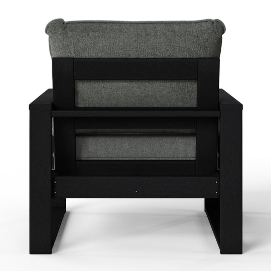 Outdoor Modern HDPE Patio Club Chair with Waterproof Deep Seat Cushions