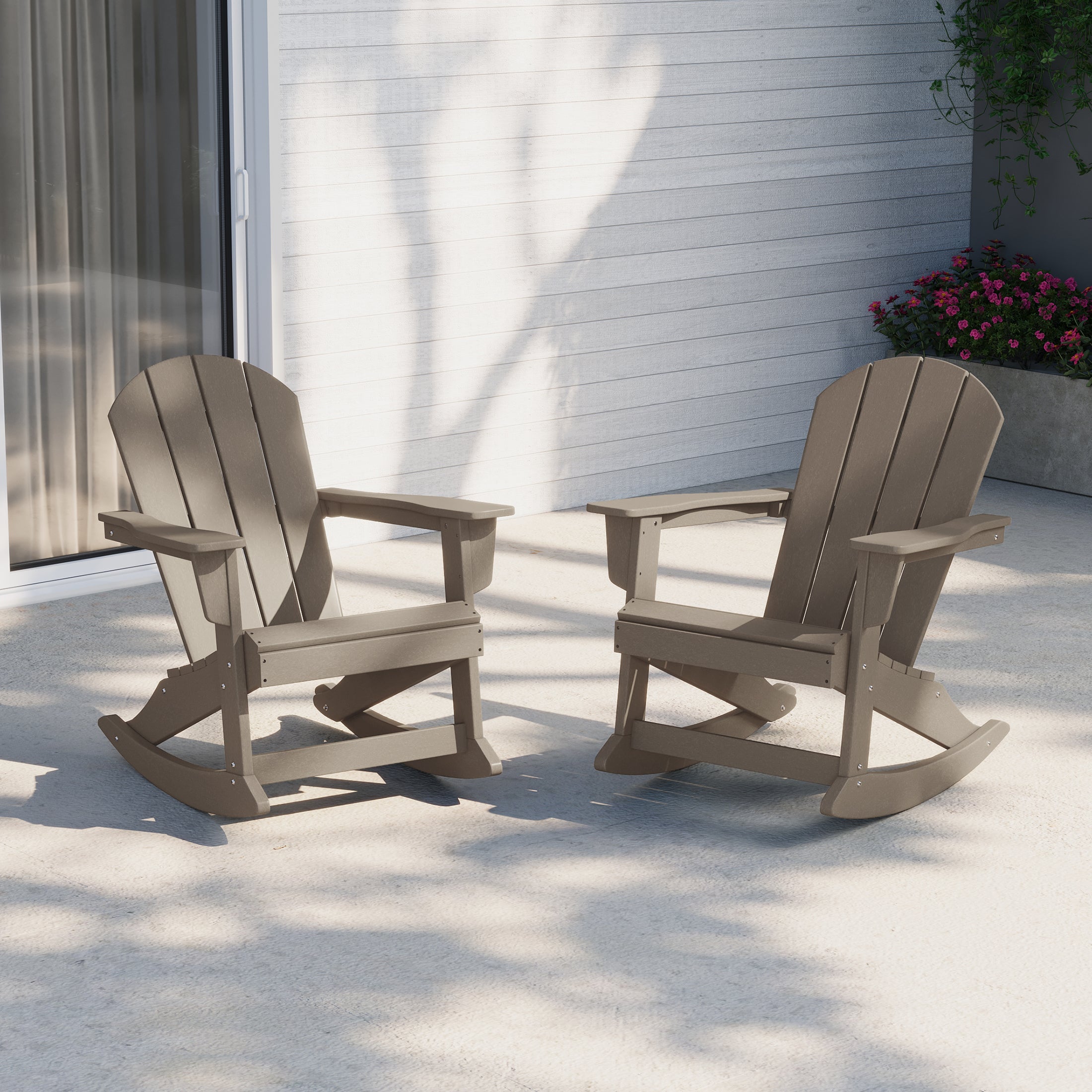 Malibu 2 piece set Outdoor / Patio Poly Adirondack rocking chairs ( Set of 2 )