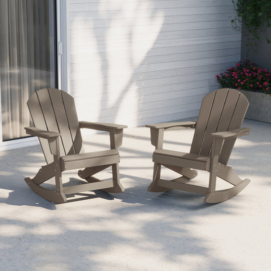 Malibu 2 piece set Outdoor / Patio Poly Adirondack rocking chairs ( 2 seater )