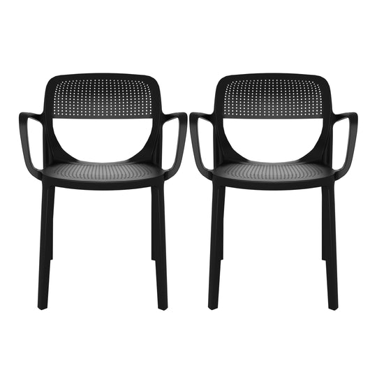 Playa Outdoor Stackable Plastic Resin Patio Dining Armchair (Set of 2)
