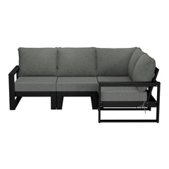 Montara Outdoor 4-Piece HDPE L-Shaped Modular Patio Sofa Furniture Set