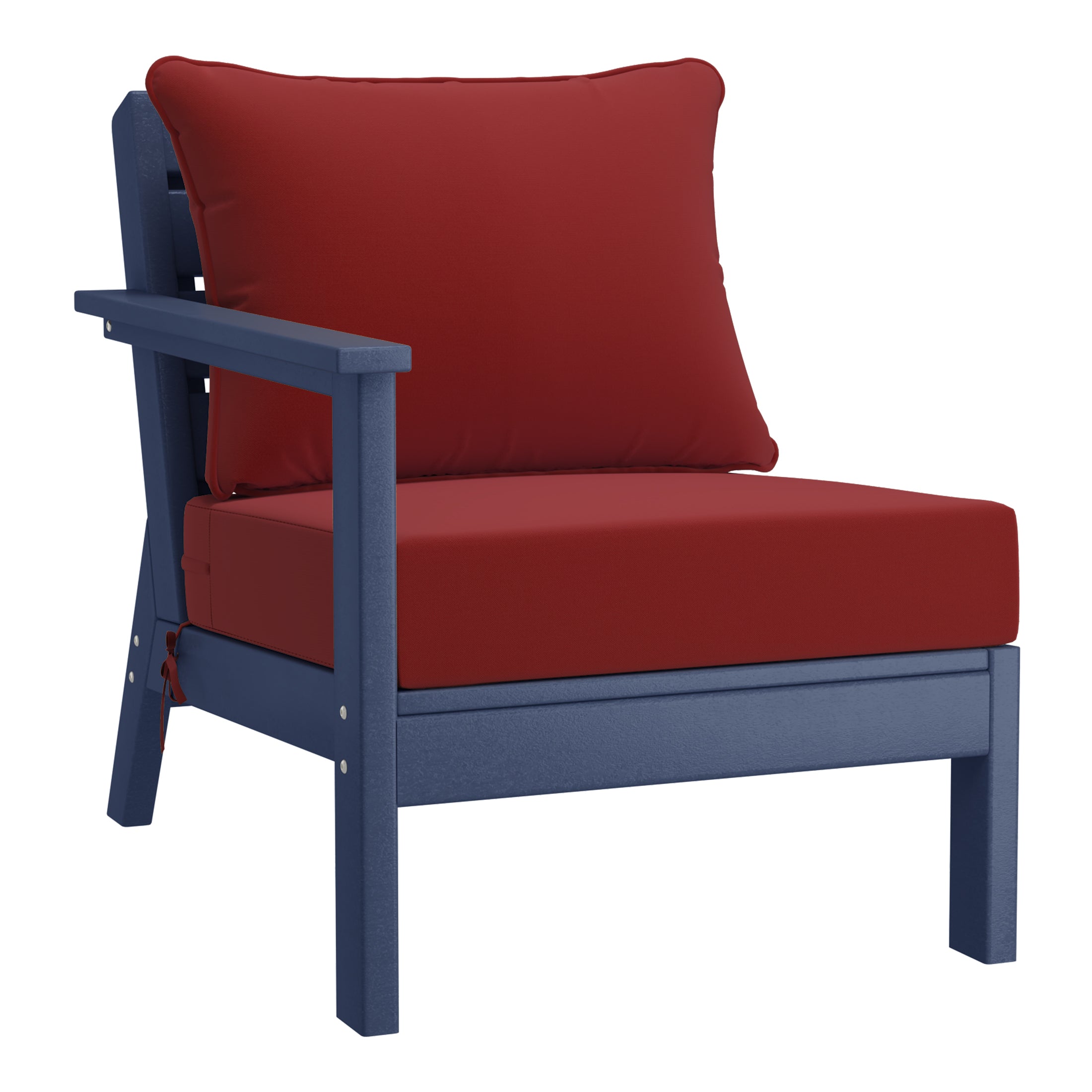 Avalon Outdoor 6-Piece Modular Sectional Patio Furniture Sofa Set in Navy Blue Frame