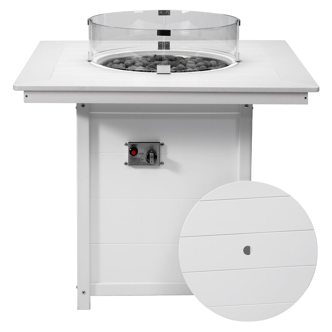 Helios 42" Modern Outdoor Patio Gas Propane Square Fire Pit Table