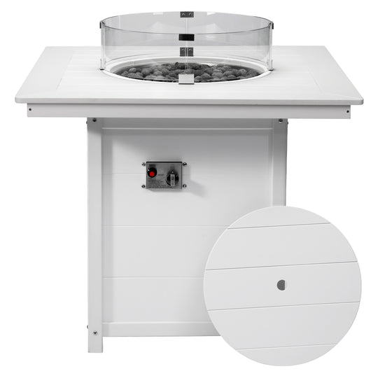 Helios 42" Modern Outdoor Patio Gas Propane Square Fire Pit Table