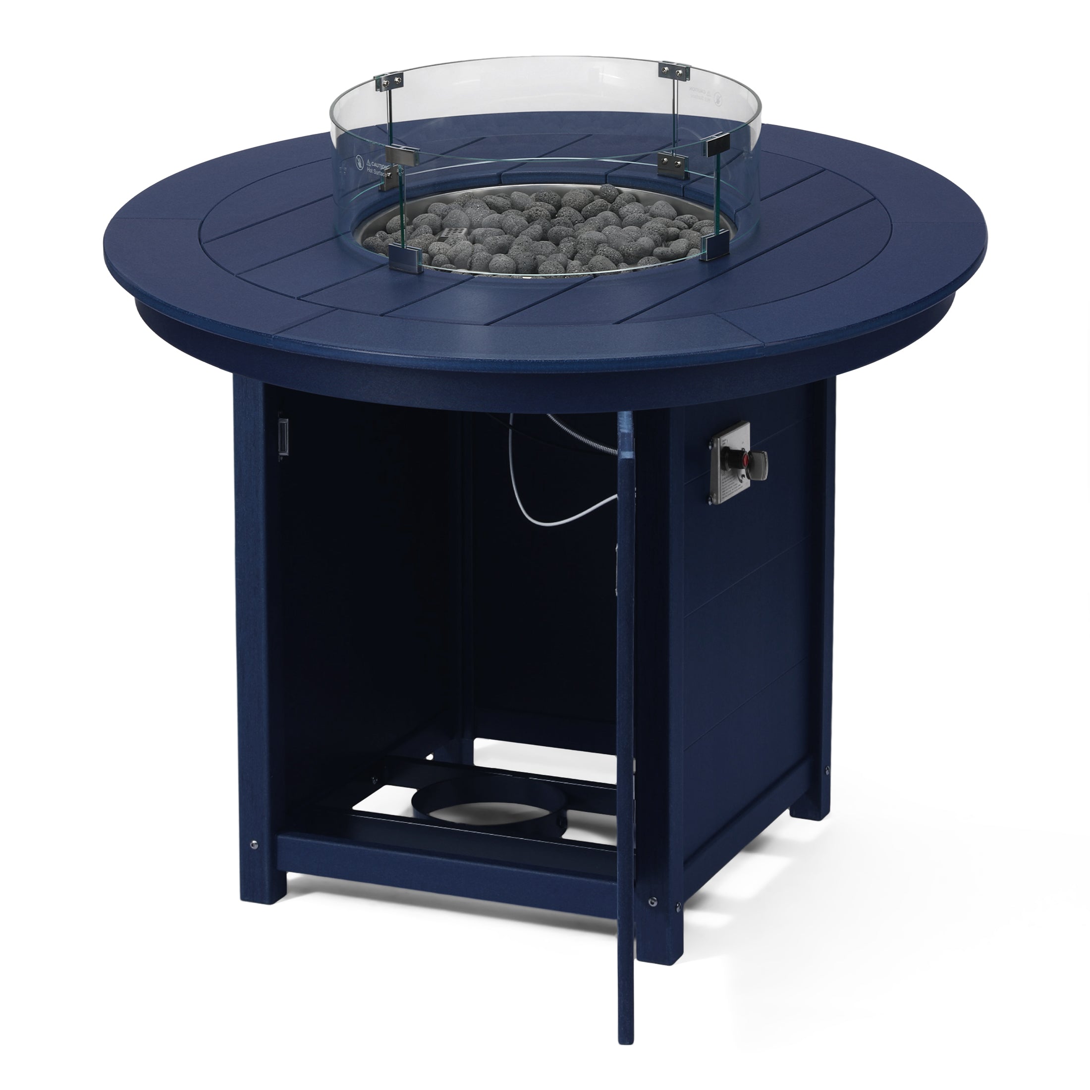 Helios 47" Modern Outdoor Patio Propane Round Counter Height Fire Pit Table