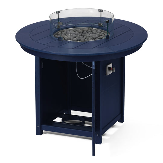 Helios 47" Modern Outdoor Patio Propane Round Counter Height Fire Pit Table