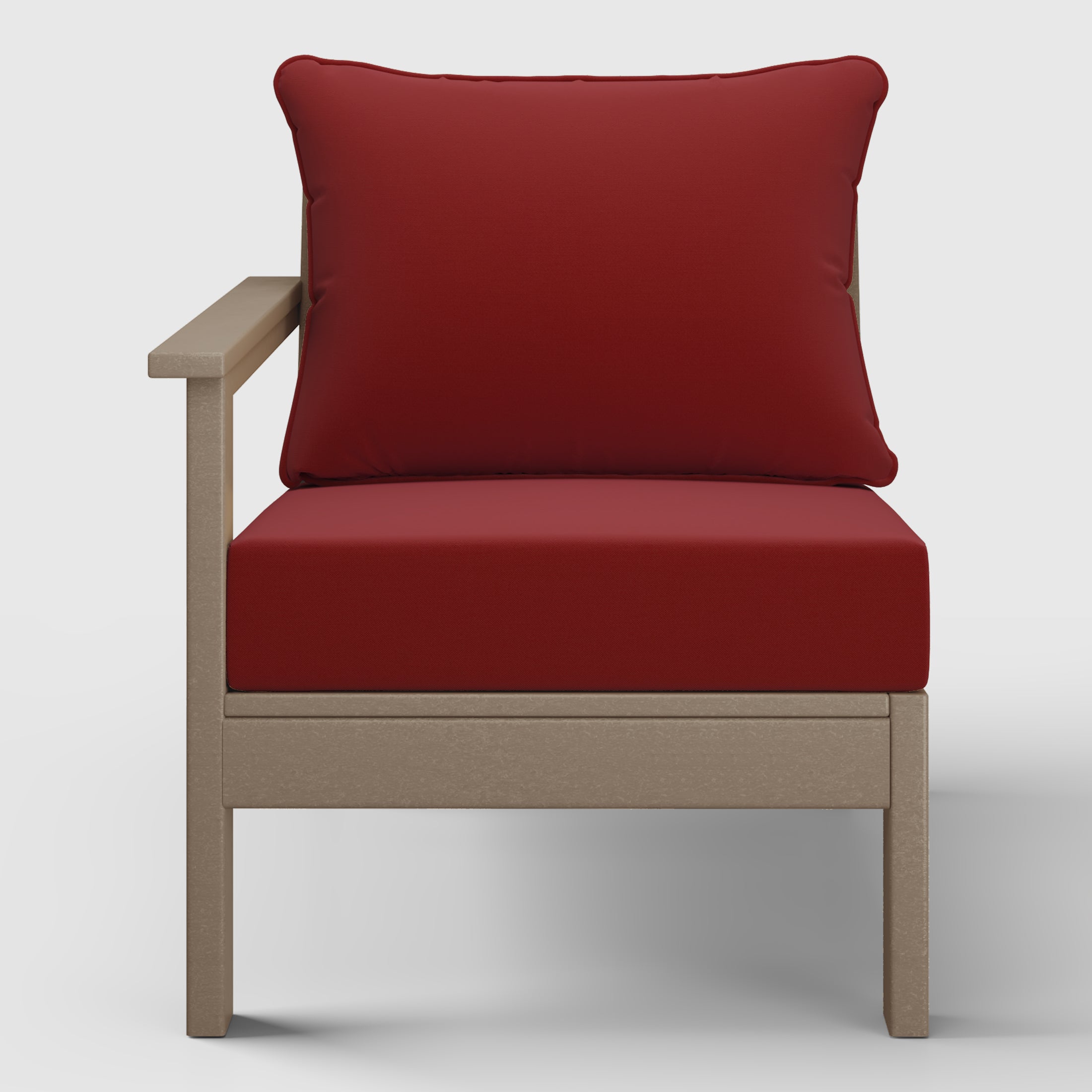 Avalon Outdoor Patio HDPE Left Arm Sectional Corner Club Chair with Patio Cushions