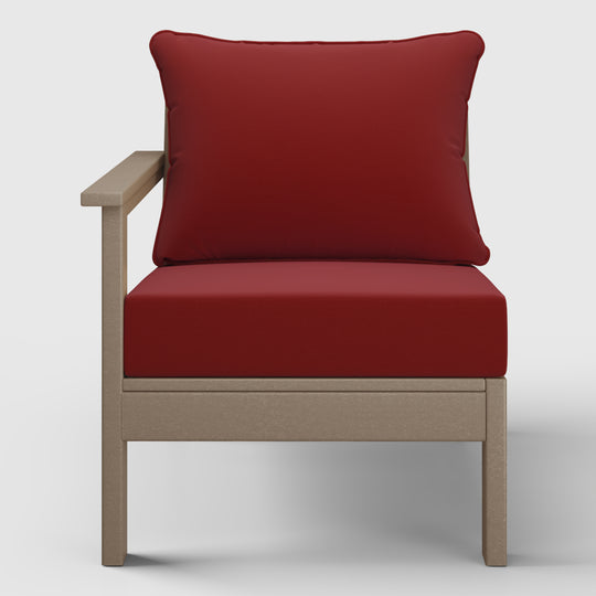 Avalon Outdoor Patio HDPE Left Arm Sectional Corner Club Chair with Patio Cushions
