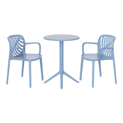 Playa 3-Piece Outdoor Resin Patio Bistro Table Set with Stackable Patio Dining Side Chairs For 2