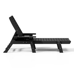 Malibu reclining chaise lounge in Black, view 2