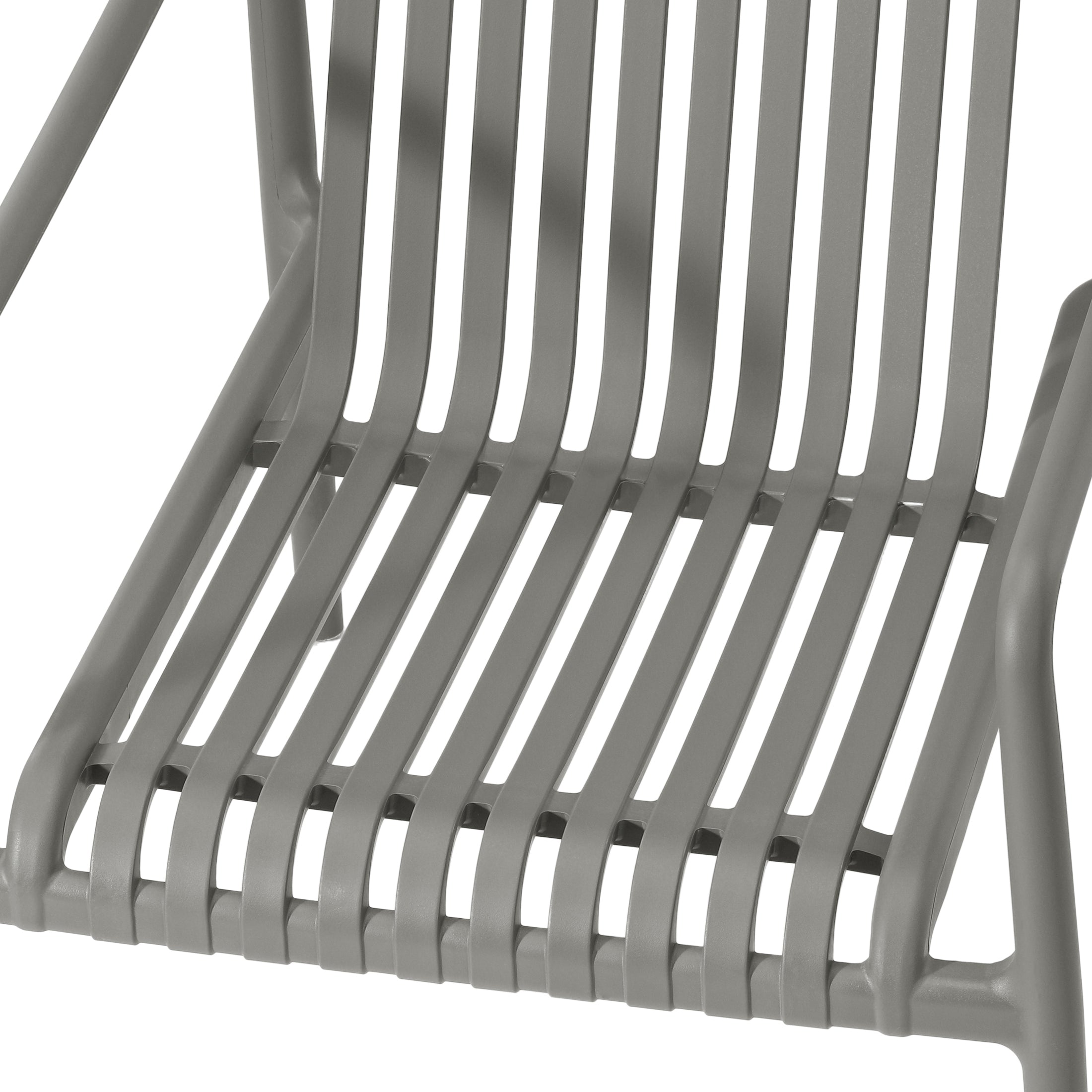 Playa Outdoor Modern Stackable Plastic Patio Club Armchairs (Set of 2)
