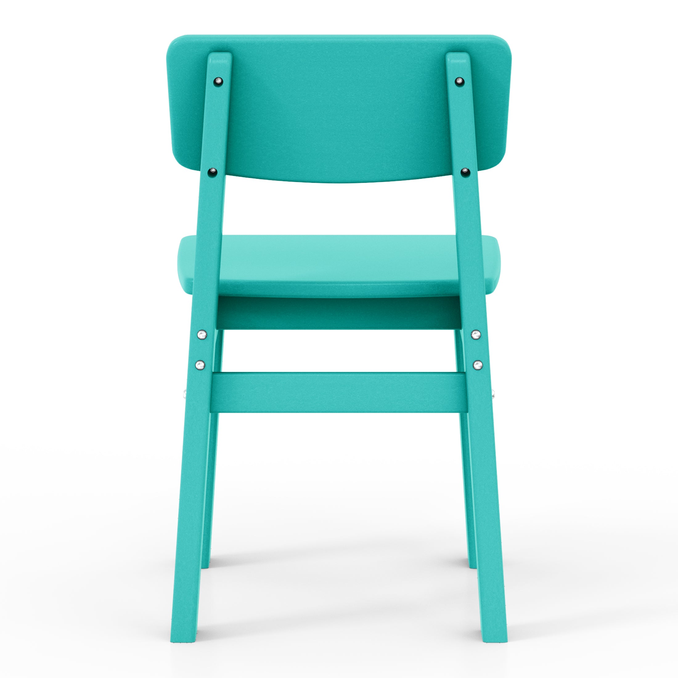 Tiny Terraces Outdoor HDPE Kids Modern Plastic Toddler Dining Chairs (Set of Two)