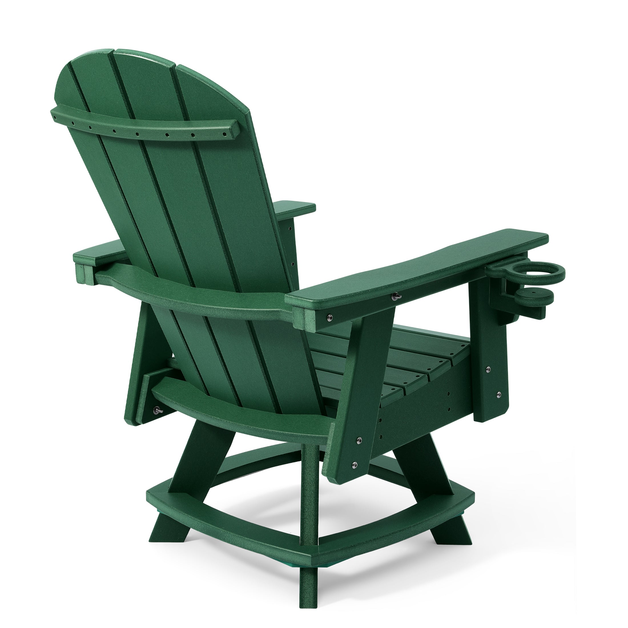 Malibu Outdoor HDPE Swivel Adirondack Patio Dining Chair With Cup Holder