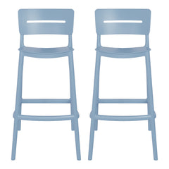 Playa Stackable Polypropylene Resin Plastic Outdoor Patio Bar Stools (Set of 2)