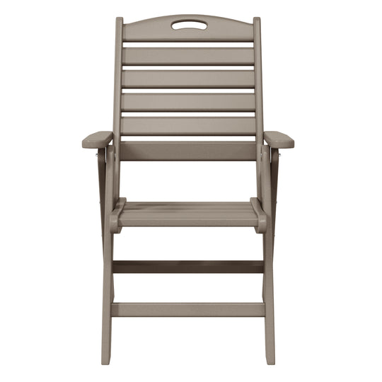 Malibu HDPE Adjustable Highback Folding Patio Dining Chair