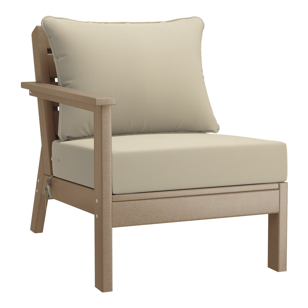 Avalon Outdoor Patio HDPE Sectional Sofa with Patio Cushions