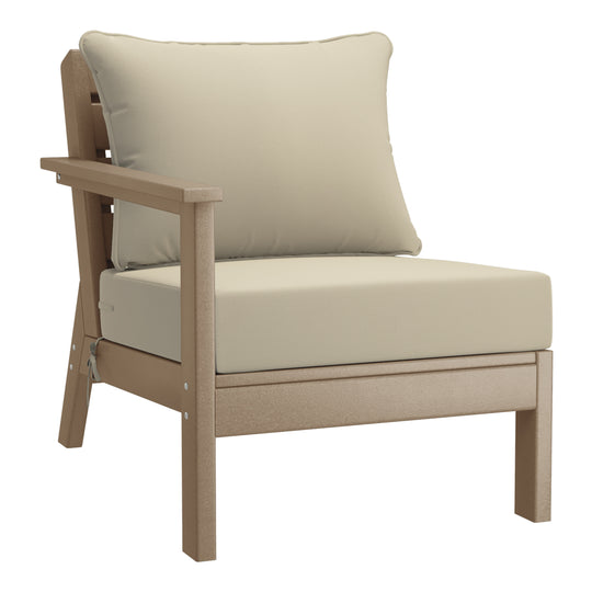 Avalon Outdoor Patio HDPE Sectional Sofa with Patio Cushions