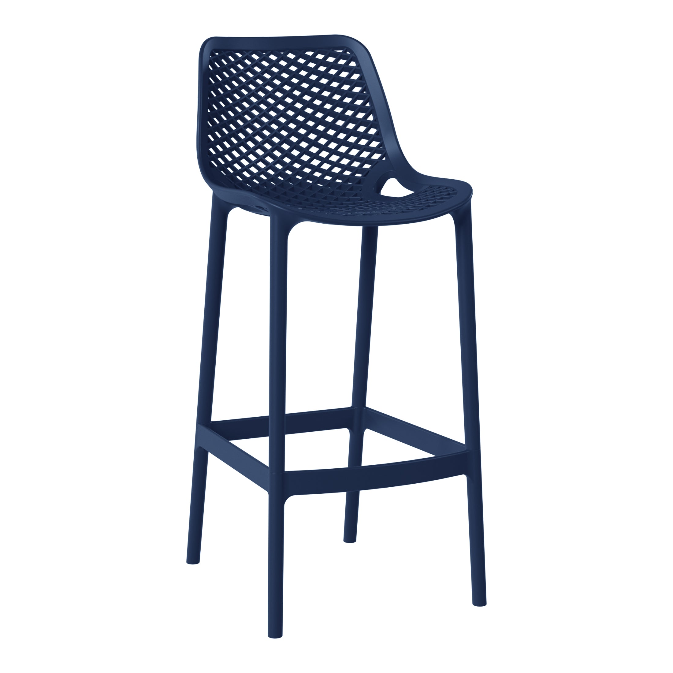 Playa 41.75" Outdoor Modern Polypropylene Plastic Patio Bar Height Stools (Set of 2)