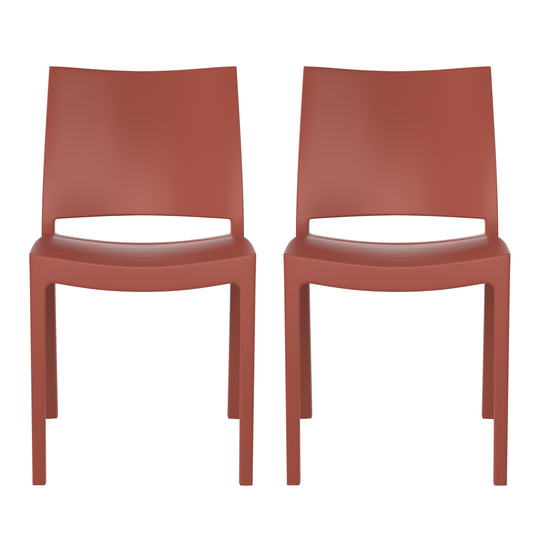 Playa Modern Polypropylene Stackable Plastic Patio Dining Chair (Set of 2)