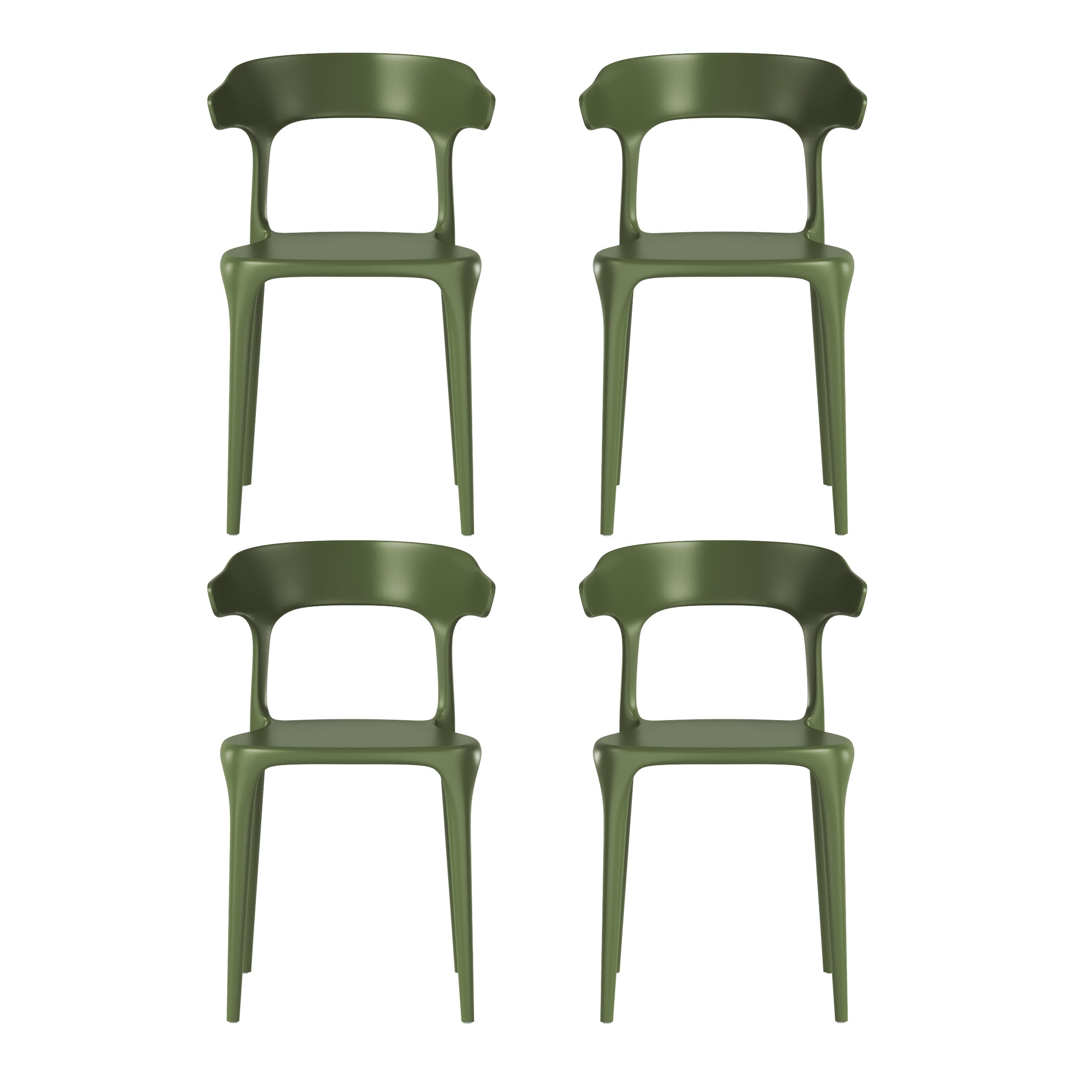 Playa Modern Stackable Resin Plastic Patio Dining Chair (Set of 4)