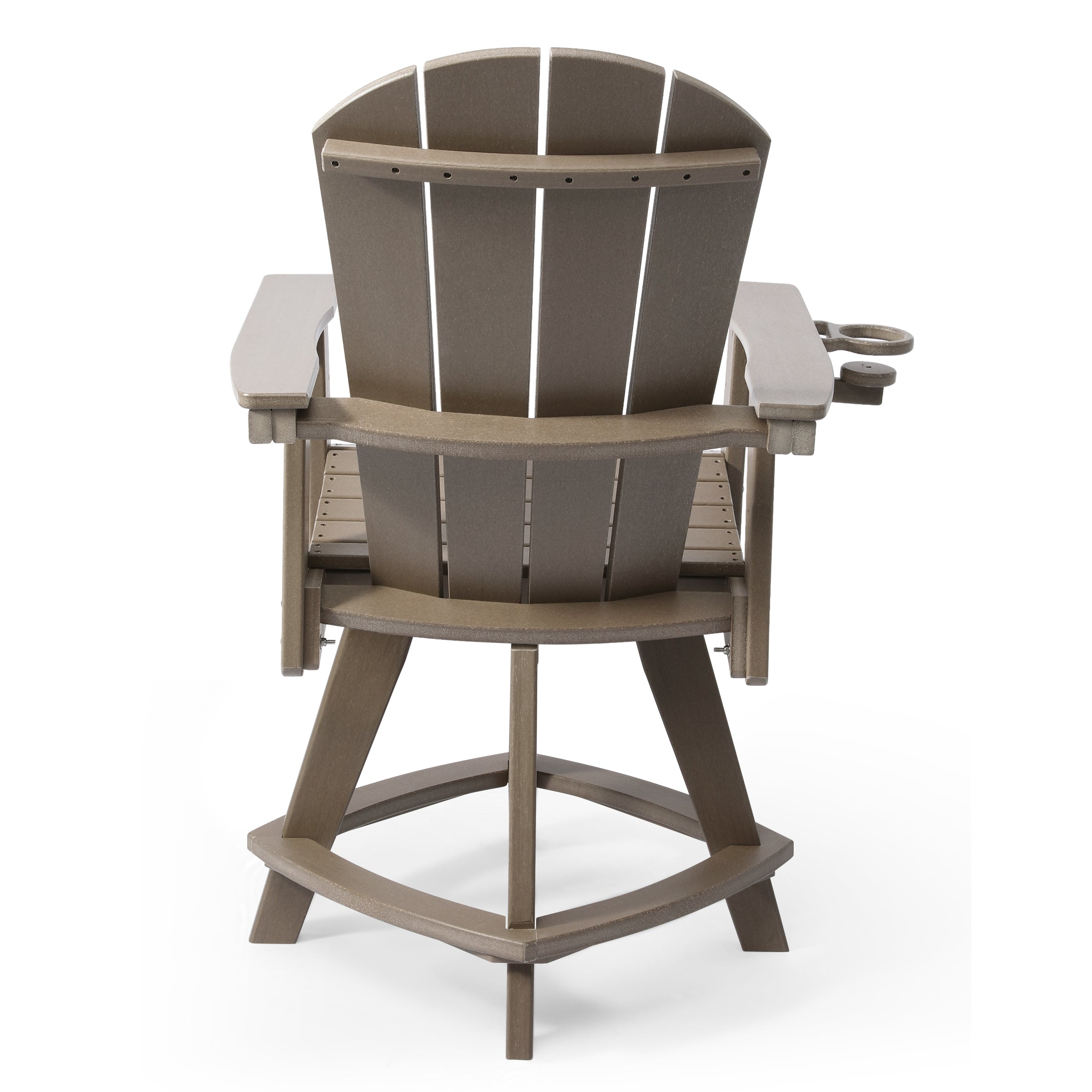 Malibu Outdoor HDPE Adirondack Swivel Counter Height Bar Chair With Cup Holder