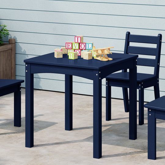 Treehouse Kids 24" Wide HDPE Plastic Childrens Square Dinner Table