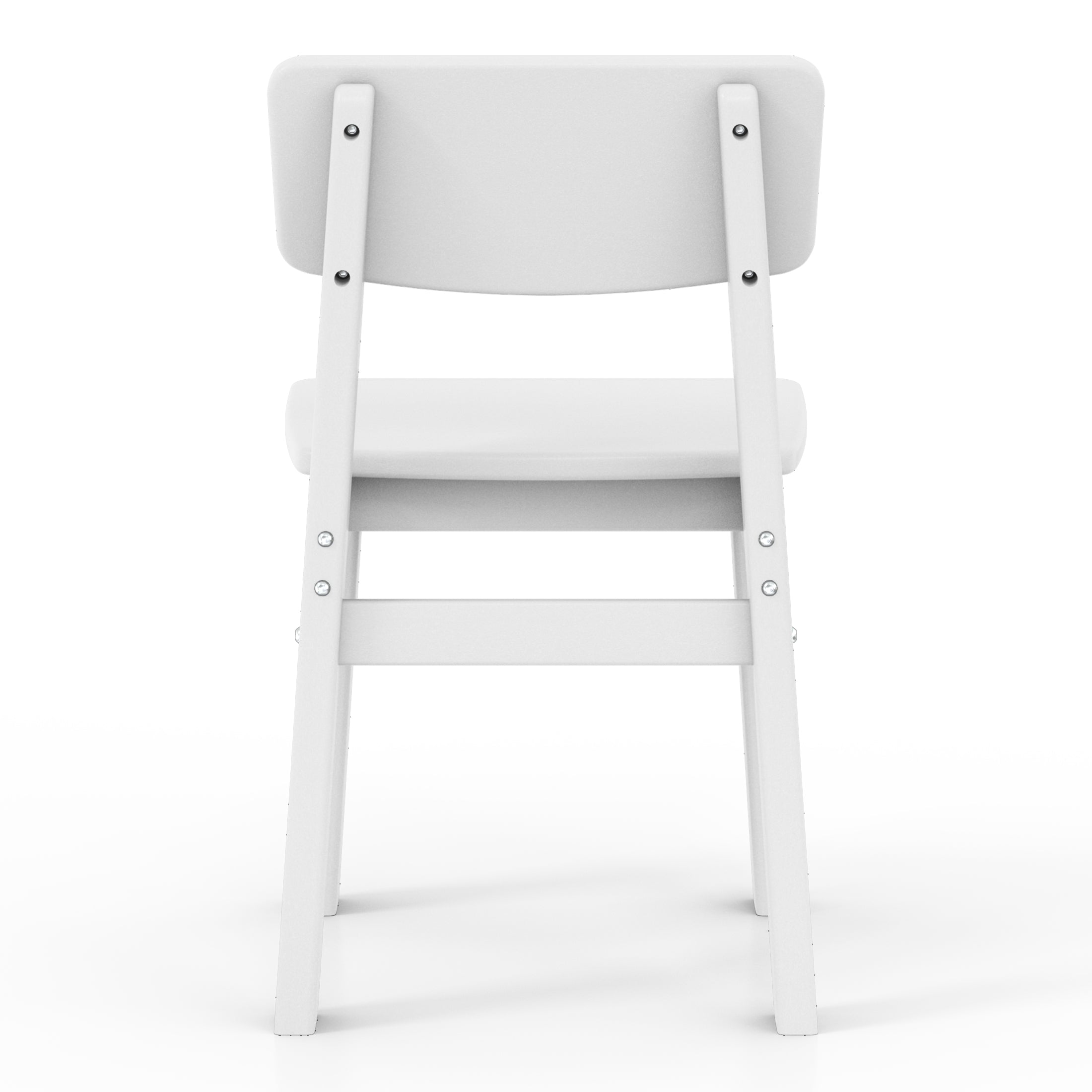 Tiny Terraces Outdoor HDPE Kids Modern Plastic Toddler Dining Chairs (Set of Two)