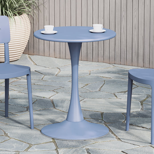 Playa 23.5" Round Outdoor Indoor Metal Cocktail Dining Table