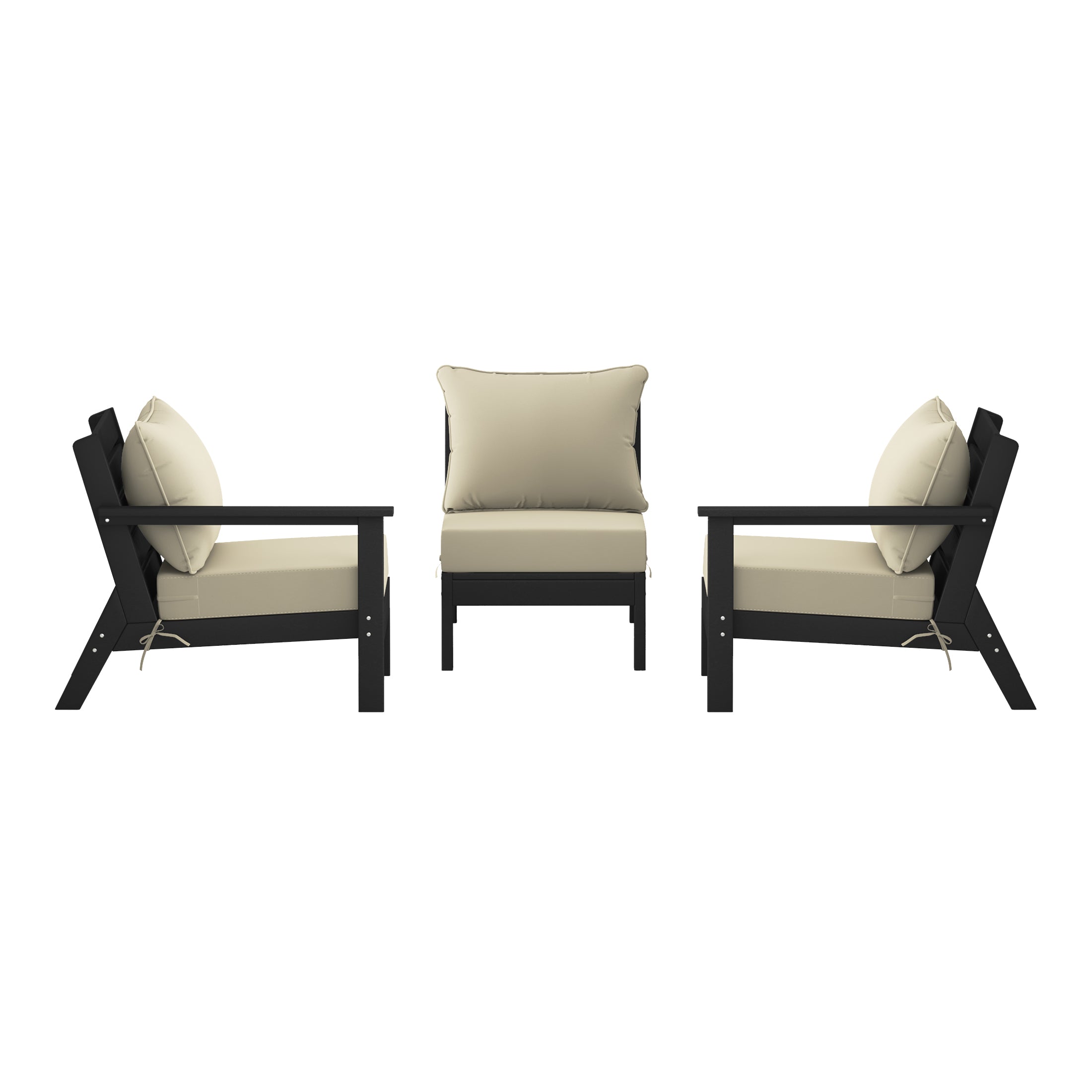 Avalon Outdoor Patio HDPE Sectional Sofa with Patio Cushions