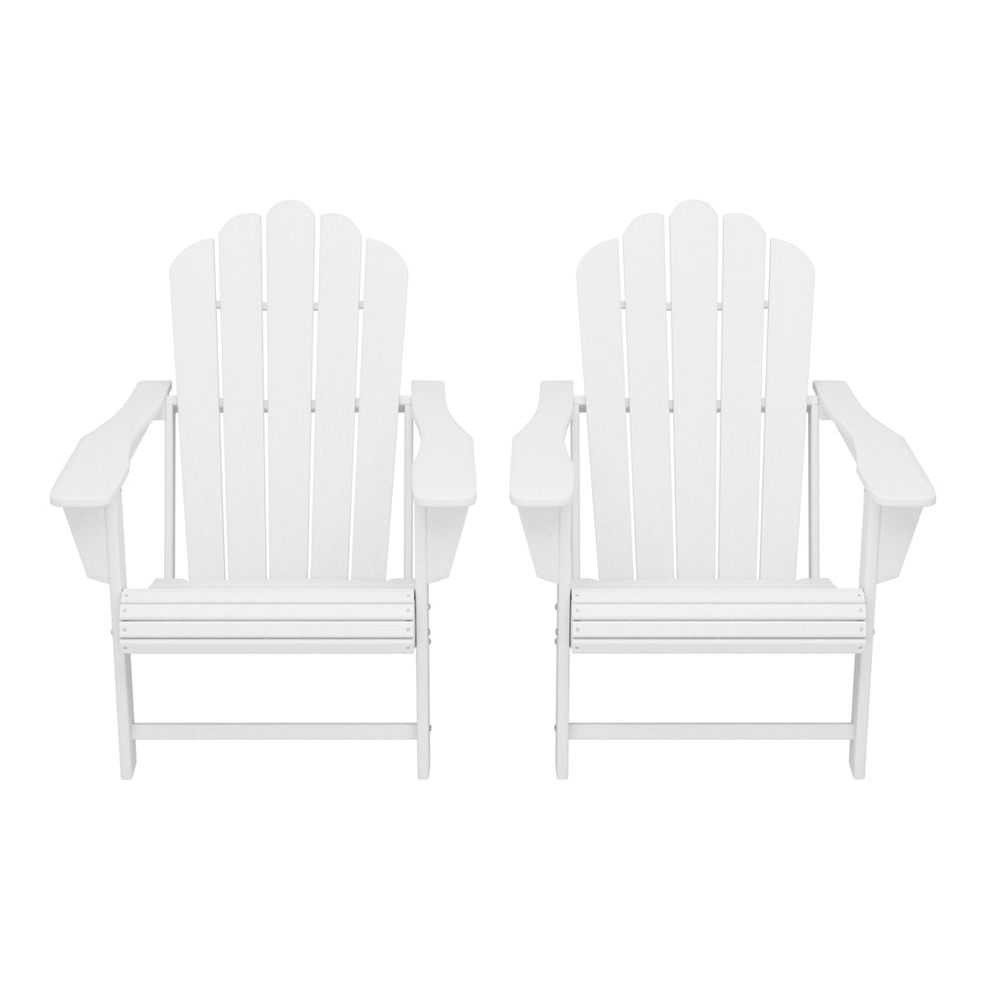 Highland Outdoor Patio HDPE Adirondack Chairs With Cup Holders (Set of 2)