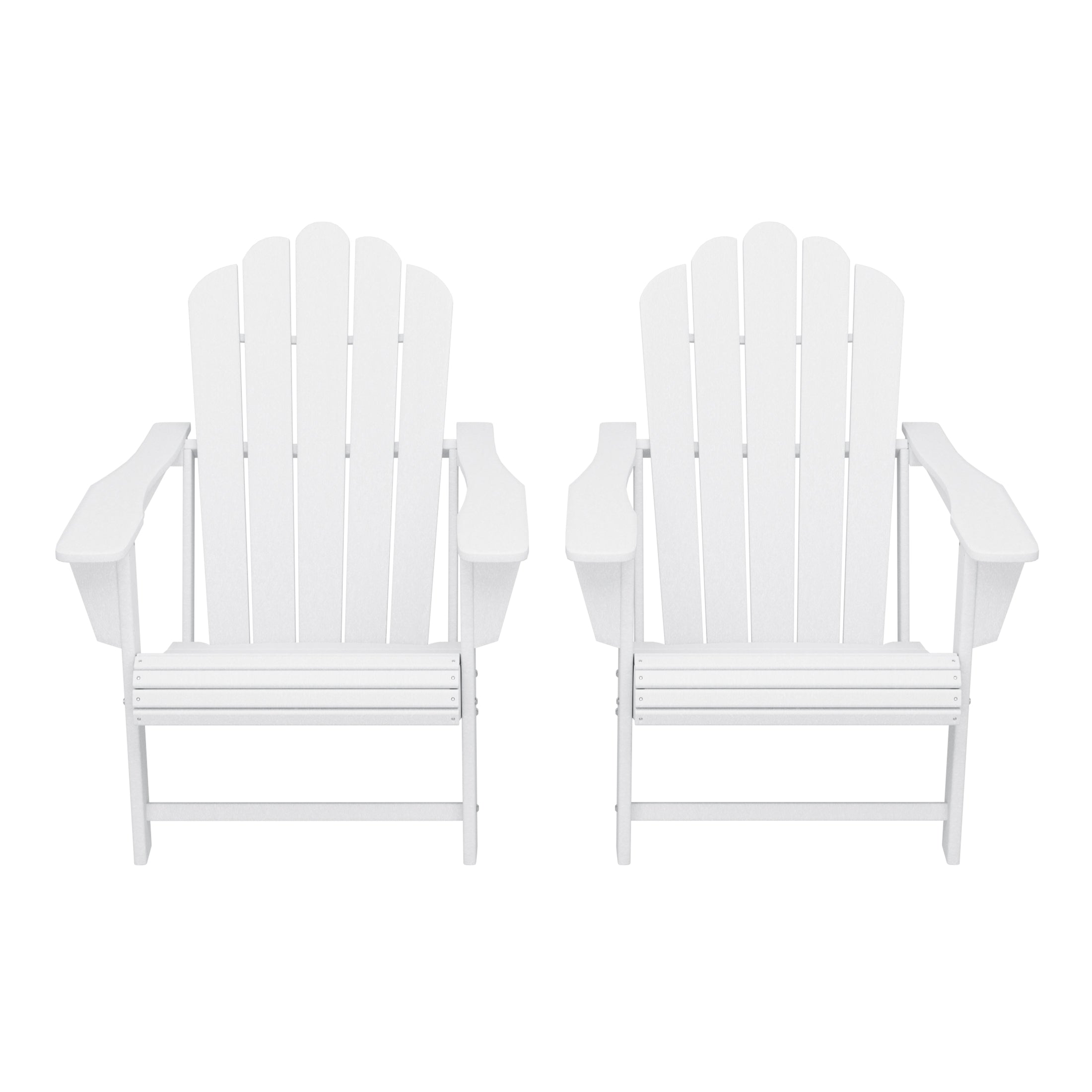 Highland Outdoor Patio HDPE Adirondack Chairs With Cup Holders (Set of 2)