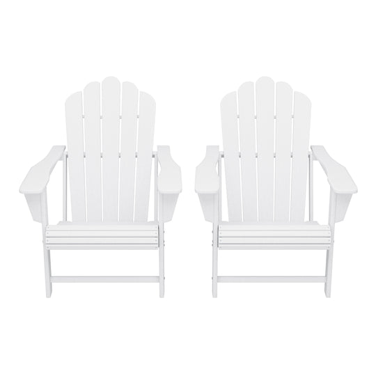 Highland Outdoor Patio HDPE Adirondack Chairs With Cup Holders (Set of 2)