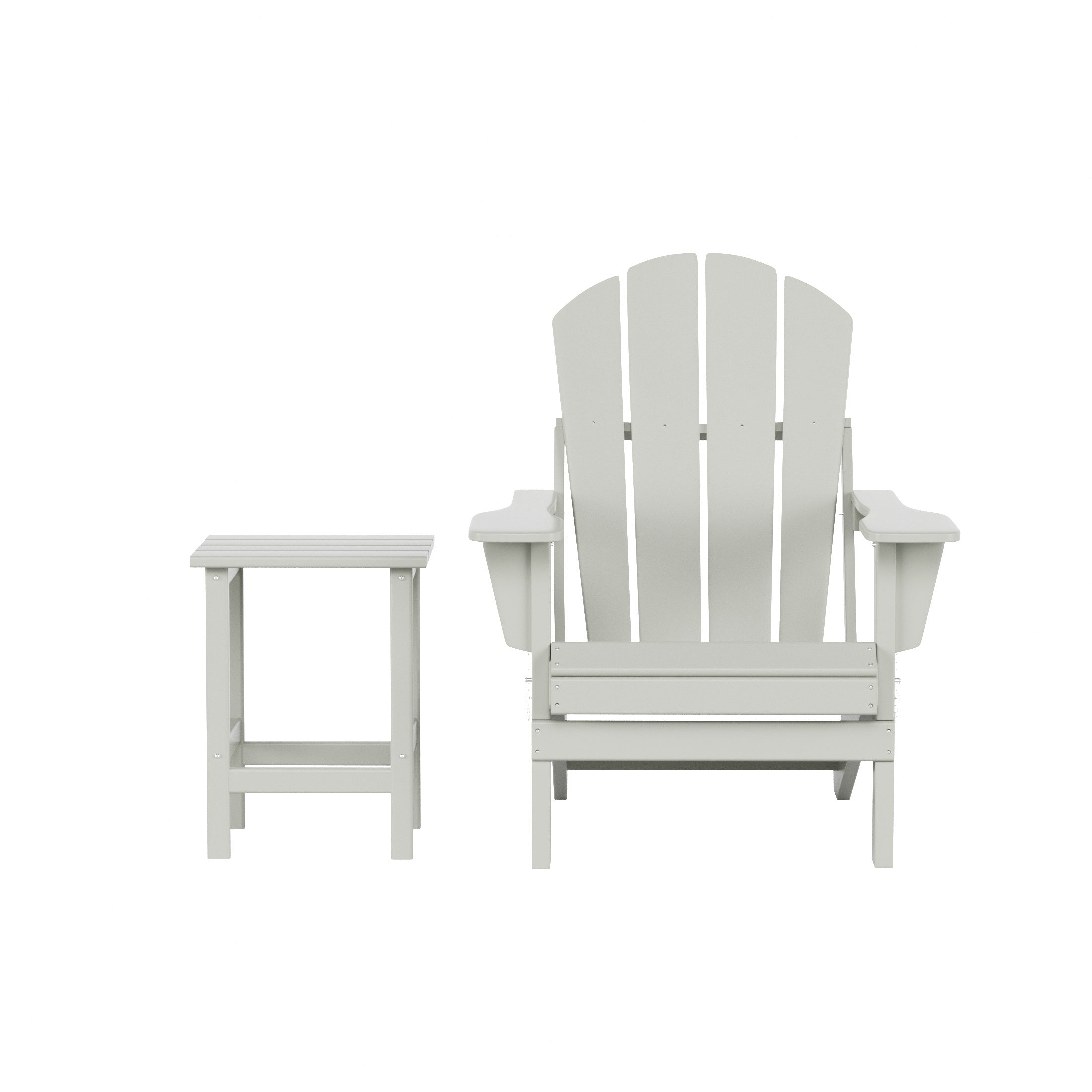 Malibu 2 piece set outdoor folding Poly Adirondack chair with side table