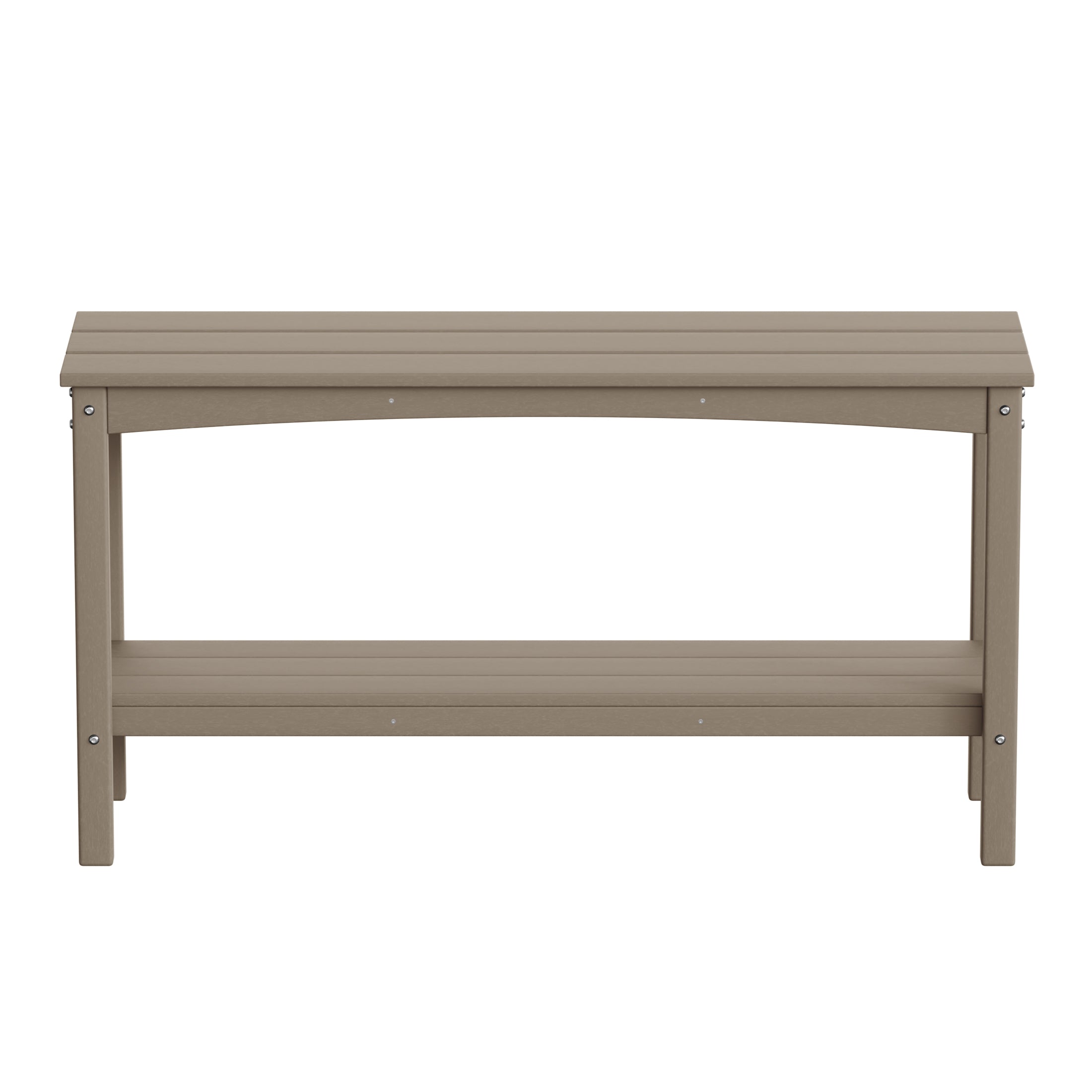 Malibu 55" Outdoor Patio HDPE Adirondack 2-Tier Shelf Console Table