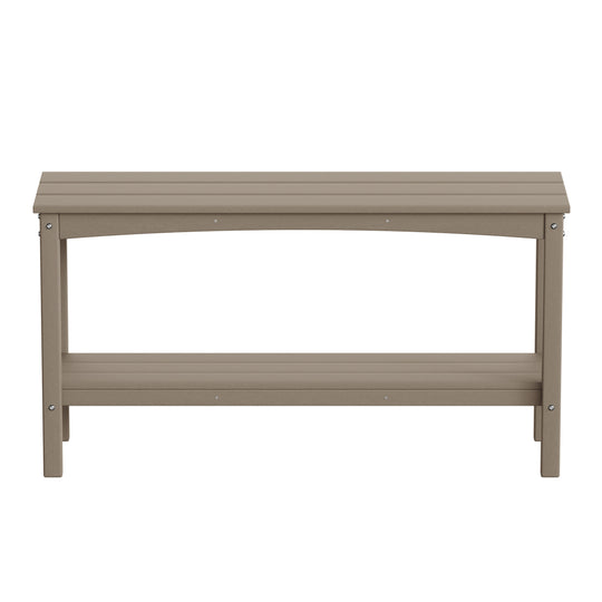 Malibu 55" Outdoor Patio HDPE Adirondack 2-Tier Shelf Console Table