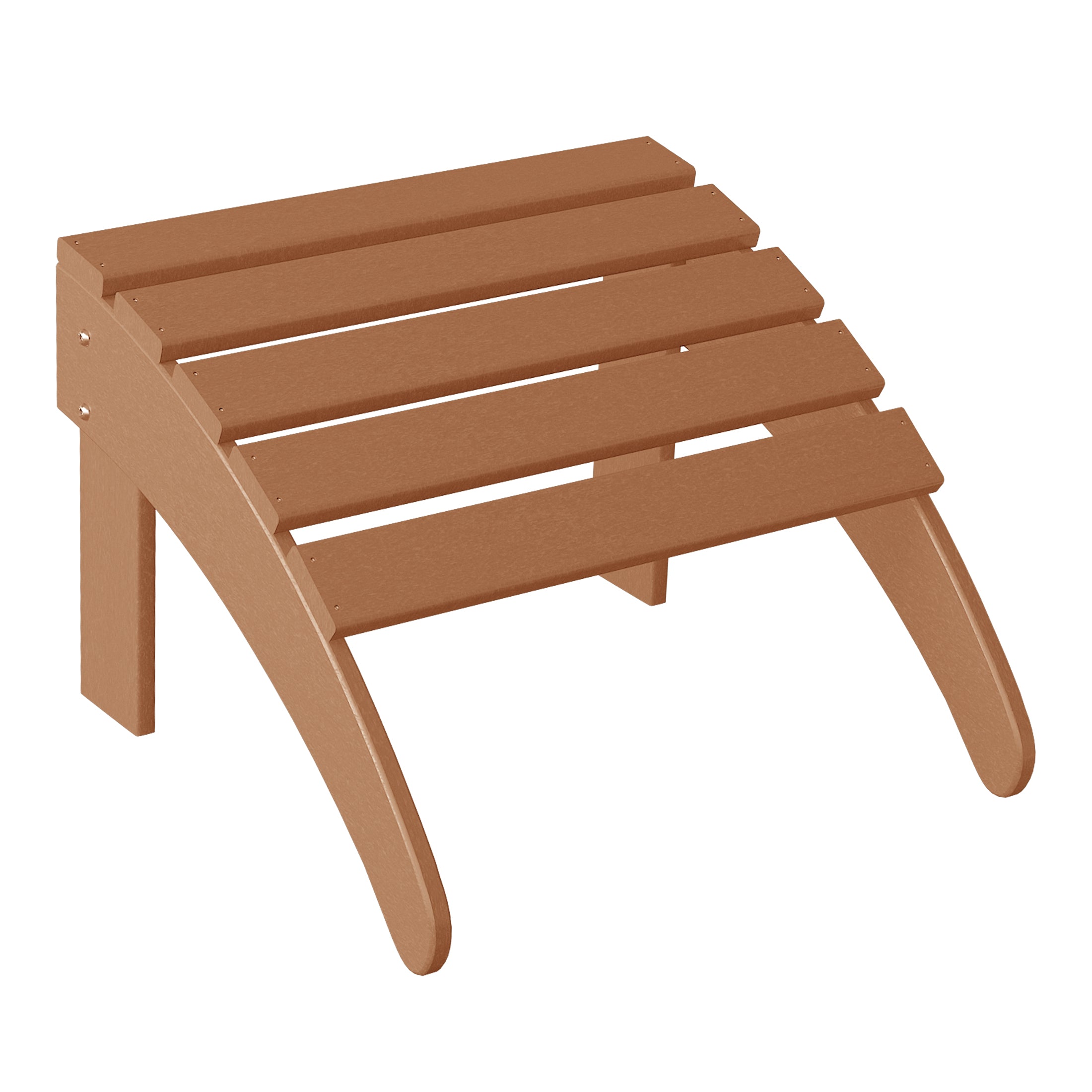 Highland 2-Piece Outdoor Patio HDPE Adirondack Chair With Ottoman and Cup Holder Set
