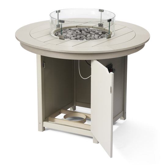 Helios 47" Modern Outdoor Patio Propane Round Counter Height Fire Pit Table