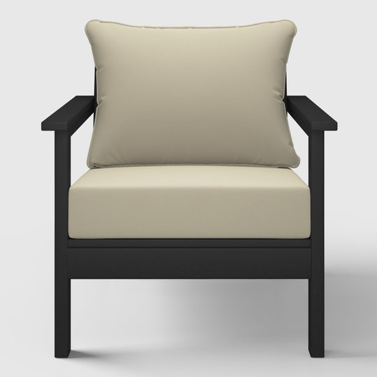 Avalon Outdoor Modern HDPE Patio Club Chairs with Deep Seat Cushions (Set of 2)