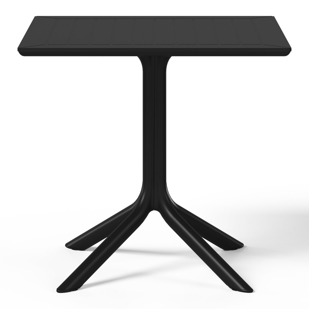 Playa 5-Piece Resin Square Patio Dining Table Set with Stackable Patio Dining Chairs