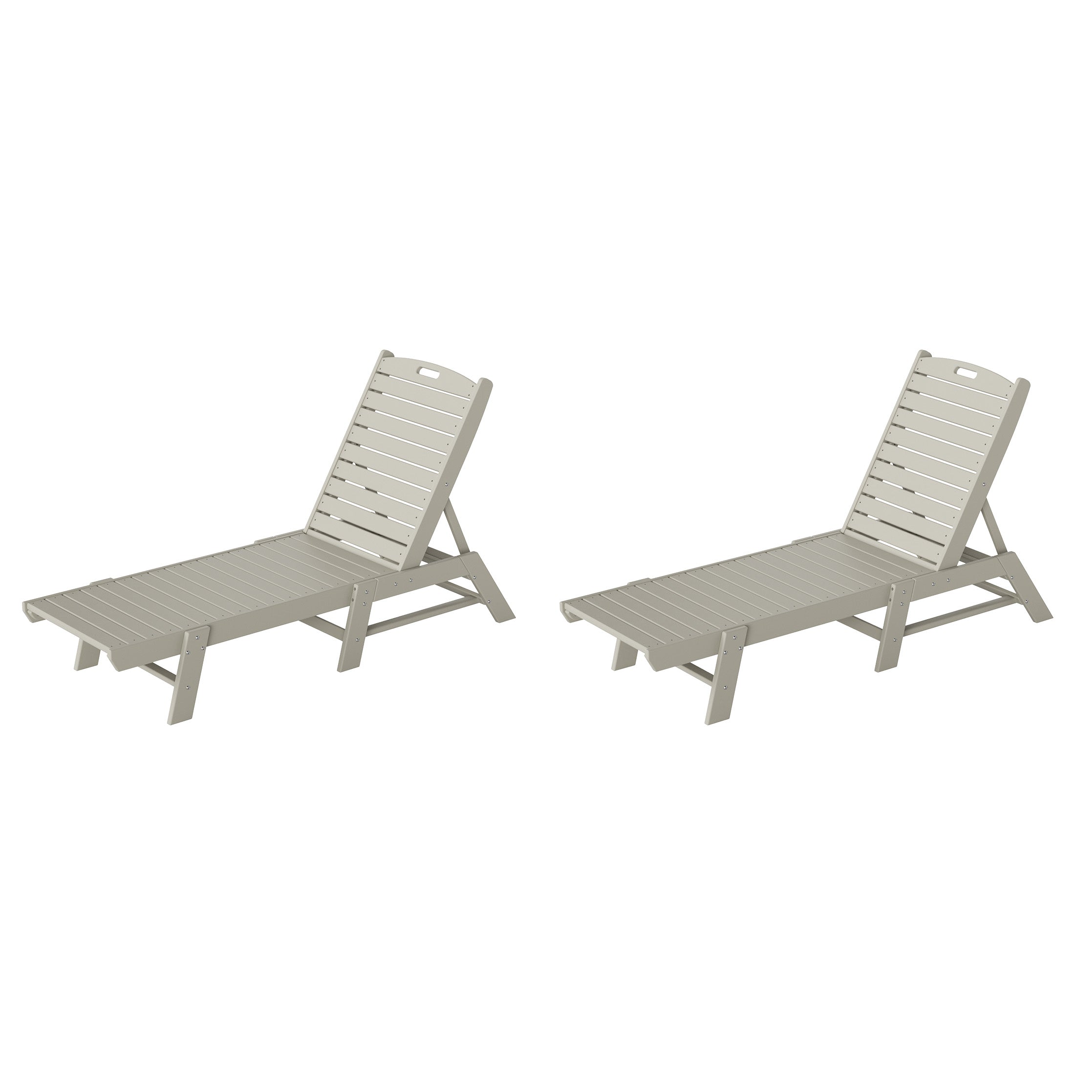 Malibu Poly Reclining Outdoor Patio Chaise Lounge Chair Adjustable (Set of 2)