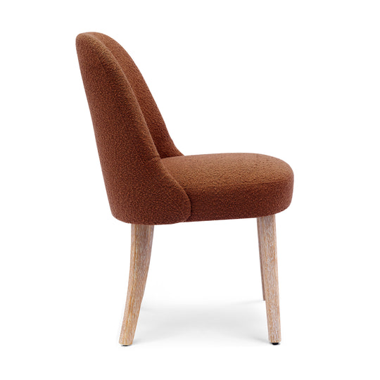 Genevieve Mid-Century Modern Upholstered Boucle Dining Chair (Set of 6)