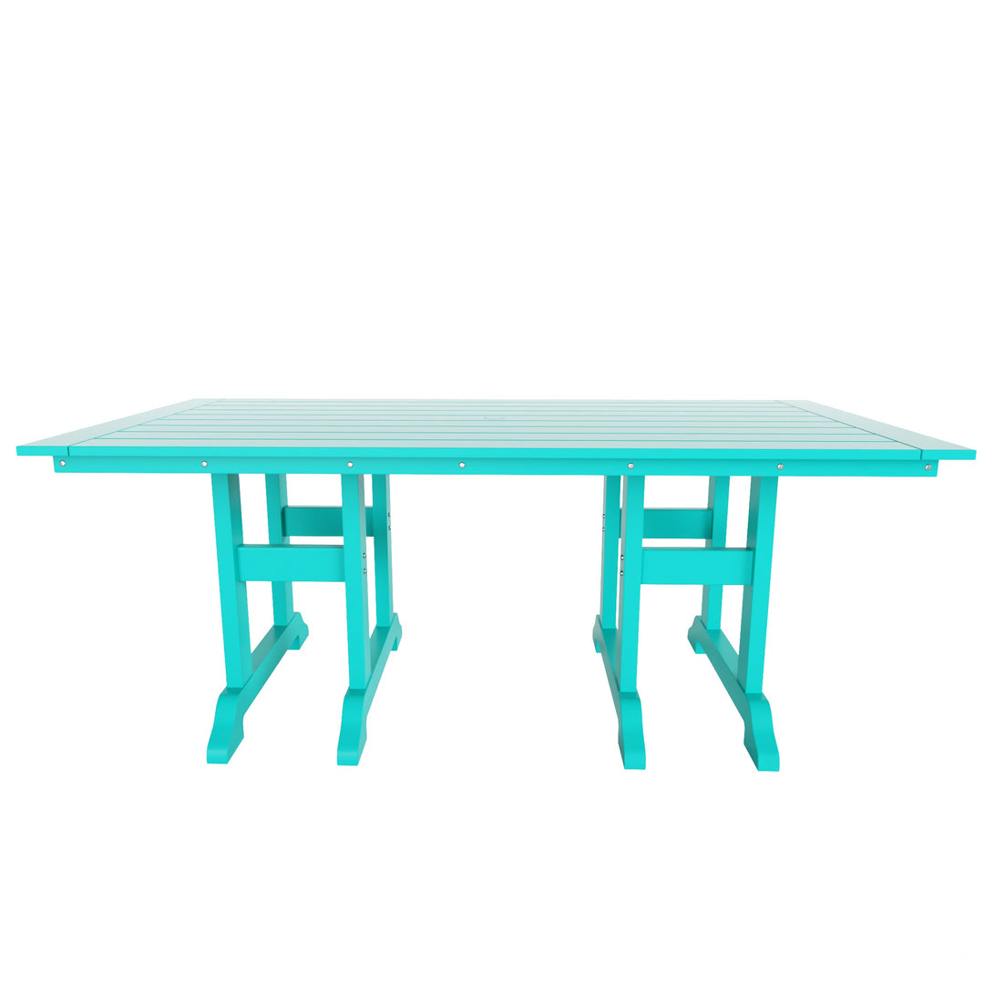 Malibu 7-Piece HDPE Rectangular Patio Dining Table Set with Foldable Chairs