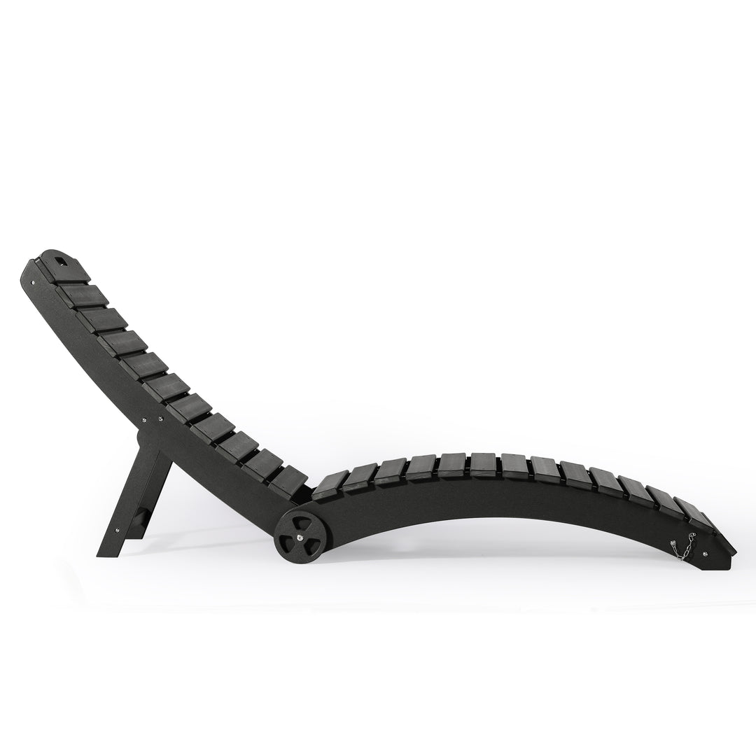 Outdoor HDPE In-Pool Patio Chaise Lounge Chair With Wheels