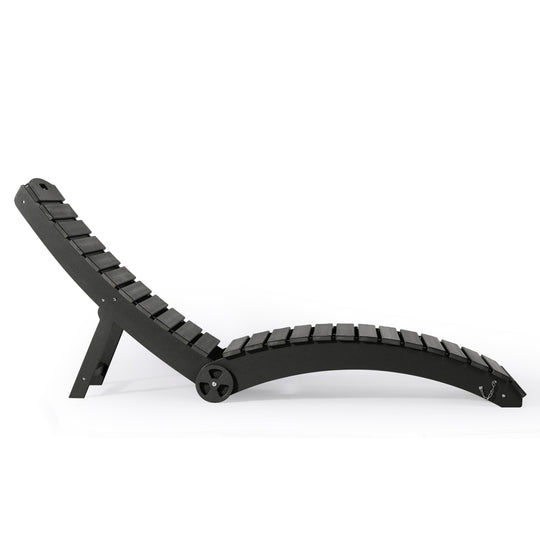 Outdoor HDPE In-Pool Patio Chaise Lounge Chair With Wheels