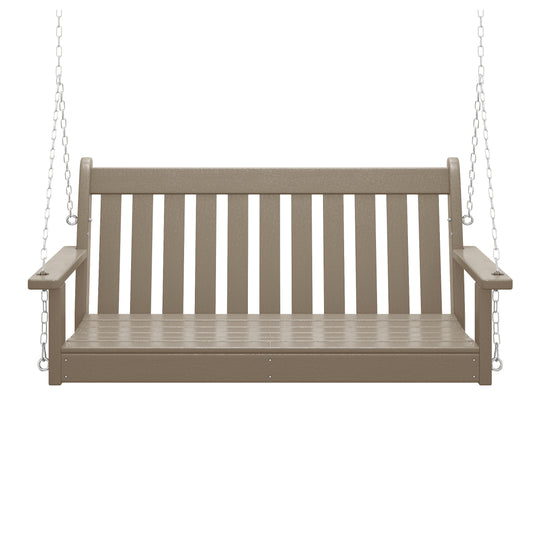 Malibu Outdoor Patio HDPE Hanging Front Porch Swing Bench